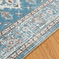 thumbnail image 5 of JML Area Rug 3'x5' Retro Accent Non-Slip Indoor Carpet Blue & Grey Floral Foldable Rugs for Living Room Bedroom Office Home Decor, 5 of 5