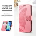 thumbnail image 4 of Decase for Apple iPhone 17 Pro Max 2025 Fashion Wallet Case with Card Holder, Butterfly & Flower Embossed Folio PU Leather Flip Card Slots Kickstand Shockproof Case for Women and Men,Pink, 4 of 10