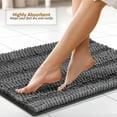 thumbnail image 5 of Clara Clark Bath Rug Chenille Bath Mat, Super Soft Absorbent Bathroom Rug Seat Cover, Medium & Contour, Gray, 5 of 9