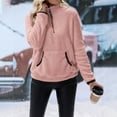 thumbnail image 6 of Womens Sweaters For Women Winter Color Pullover Zipper Wool Loose Tops With Pockets - Polyester Fabric Soft Lightweight Warm Machine Washable L Fall Sweaters For Women, 6 of 7