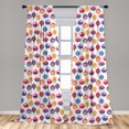 thumbnail image 5 of Ambesonne Christmas Curtains, Colorful Xmas Baubles, Pair of 28"x95", Violet Blue and Pink, 5 of 5