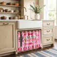 thumbnail image 7 of Valentine Oven Skirts Buffalo Plaid Pink Heart Style Farmhouse Tie Top Oven Curtain for Door Decorative Stove Cover Ribbon Ties Use for Oven Dishwashers Washing Machine, 7 of 7