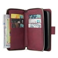 thumbnail image 2 of ELEHOLD Zipper Wallet for iPhone 15 Plus Case,with Card Slots Zipper Pocket Kickstand Function Detachable Wriststrap Premium Leather Protective Shockproof Purse Cover for iPhone 15 Plus,Winered, 2 of 8