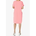 thumbnail image 2 of TheMogan Robe T-Shirt à Manches Courtes Col en V avec Poche pour Femmes P-3X, 2 of 6