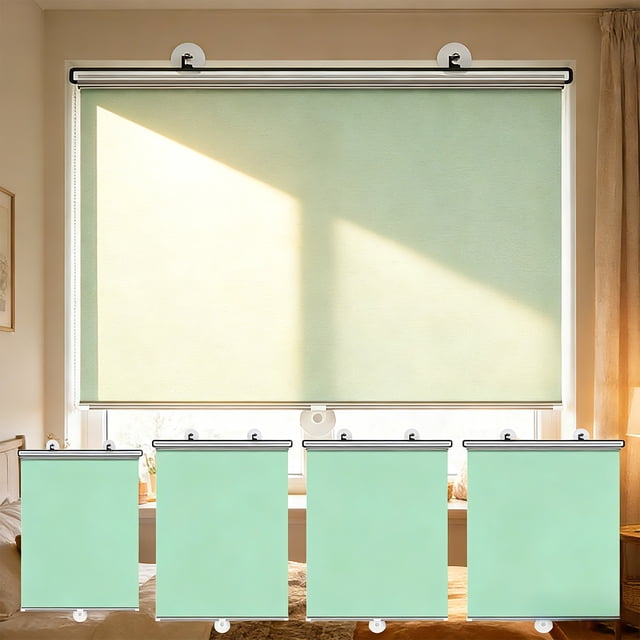 Bowayaoa Retractable Sun Shade Roller Blind for Windows, Heat Blocking UV Protection Window Cover for Indoor & Outdoor Use, Portable Privacy Shade for Kitchen, Bathroom, Office, Car and Home