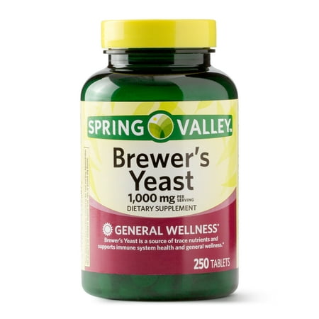 (2 Pack) Spring Valley Natural Brewers Yeast Tablets, 1000 mg, 250 (Best Garlic Tablets For Yeast Infection)