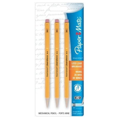 Paper Mate Sharpwriter 0.7mm Mechanical Pencils 3 Yellow Pencils