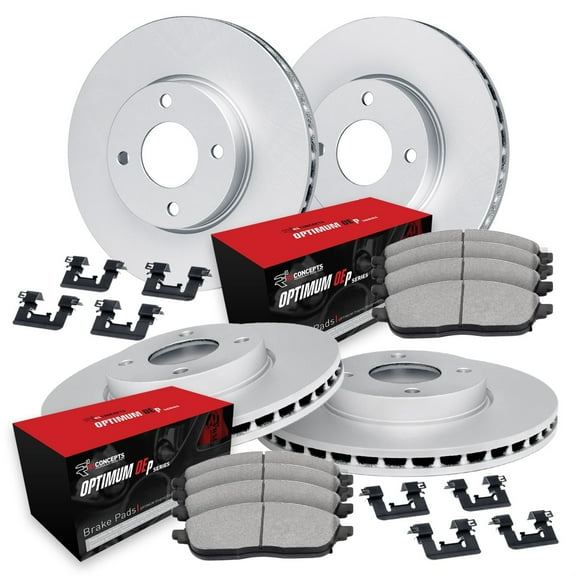 R1 Concepts Wduh2 76017 R1 Brake Rotors Carbon Coated W/ Optimum Oe Pads & Hdw Fits select: 2000-2005 TOYOTA MR2