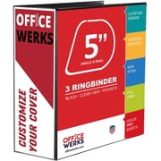 3 Ring Binder, Professional D Ring Binder, Presentation Folder 8.5 x 11 with Pockets, Clear View White Binder (5 Inch (2 Pack), Black)