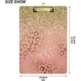 thumbnail image 2 of FMSHPON Gold Glitter Leopard Print Clipboard Hardboard Wood Nursing Clip Board and Pull for Standard A4 Letter 13x9 inches, 2 of 5