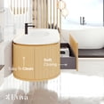 thumbnail image 3 of Eviva Haven 64"W x 22"D Oak Wall-mounted Bathroom Vanity with White Solid Surface Integrated Sink Top, 3 of 7