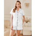 thumbnail image 2 of Ekouaer Womens Cotton Pajamas Set Classic Short Sleeve Pjs Set Soft Button Down Sleepwear Loungewear, 2 of 6
