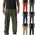 thumbnail image 6 of Chiccall Men's Loose Cargo Pants Casual Outdoor Elastic Waist Drawstring Pants Quick-dry Street Hip Hop Trousers with Multi Pockets, 6 of 6
