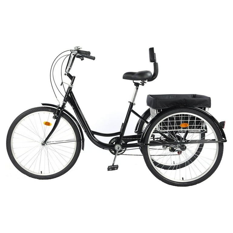 JSTUOKE 26-Inch 3-Wheel Adult Bicycle Tricycle, 7-speed JSTUOKE 26-Inch 3-Wheel Adult Bicycle Tricycle, 7-speed