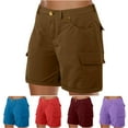 thumbnail image 5 of Dvprdro ‌Womens Summer Cargo Shorts Fashion Casual Beach Button Short Pants with Pockets, 5 of 5