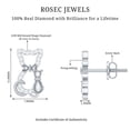 thumbnail image 5 of Rosec Jewels Cute Cat Earrings for Women - Certified Diamond Stud Earrings (HI-SI Grade), 18K White Gold, 5 of 8