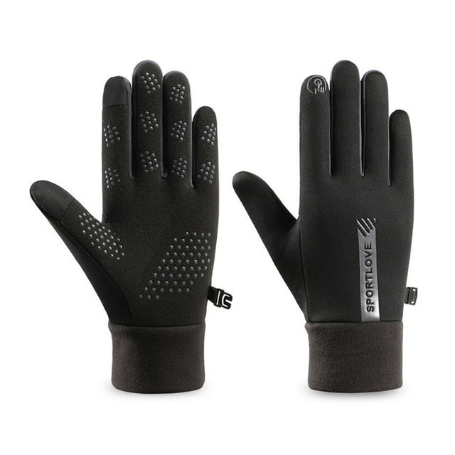 Transemion Non-displacement Cycling Gloves Warm And Waterproof Suitable For Winter Outdoor Activities black