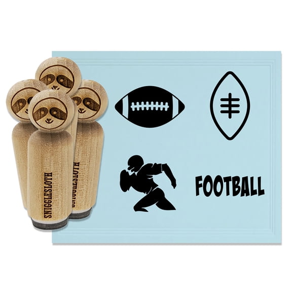 Football Ball Player Running Sport Text Rubber Stamp Set for Scrapbooking Crafting Stamping - Medium 1 Inch