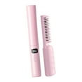 thumbnail image 2 of Stgfyxgs Hair Straightener Brush Mini Straightening Irons Three Temperature Adjustments Heated Hair Straightener Comb Hot Comb for Home Pink, 2 of 7