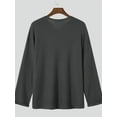 thumbnail image 7 of INCERUN Men's Waffle Pattern Long Sleeve Loose Simple Top Pullovers Casual V Collar Tee Shirt, 7 of 7