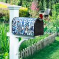 thumbnail image 2 of Blue Floral Mailbox Covers Blue and White Plaid Mailbox Cover Magnetic Standard Size 18x21 Inch Three Grones Mail Box Cover Letter Post Box Wraps Outdoor House Garden Decorative, 2 of 6
