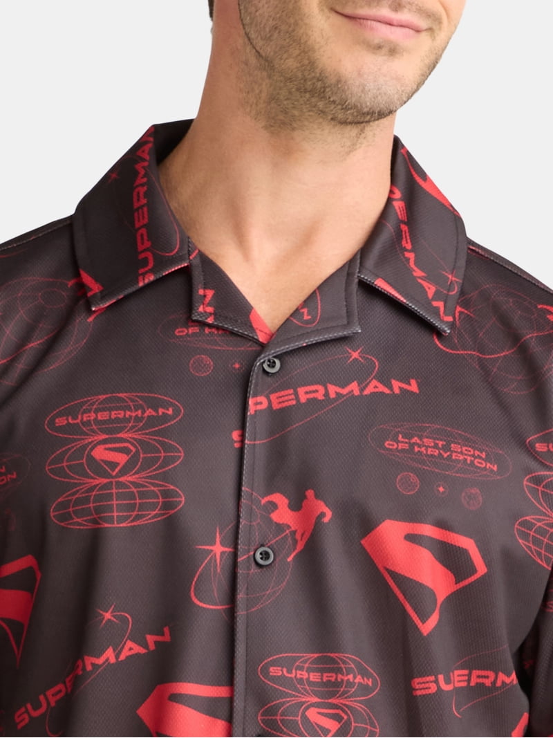 Superman Men's and Big Men's Graphic Mesh Shirt with Short Sleeves, Sizes S-3XL Superman Men's and Big Men's Graphic Mesh Shirt with Short Sleeves, Sizes S-3XL
