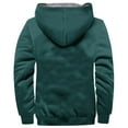 thumbnail image 4 of Winter!Brilliant Jackets for Men Puff Men's Winter Long Sleeved Cardigan Pockets Warm Plush Hooded Jacket Fleece Sweater Coat Heavy Weight Green XXXXL, 4 of 5