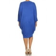 thumbnail image 4 of Women's Plus Size Casual Solid Loose Fit 3/4 Sleeve Dolman Sleeve Midi Dress, 4 of 5