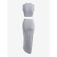 thumbnail image 3 of ZAFUL for Women Prom Dress or Cocktail Dress Evening Party Dress Marled Draped Ruched Two Piece Dress Gray XL, 3 of 5