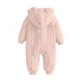 thumbnail image 5 of Toddler Kids Winter Clothes,Cute Warm Solid Color Long Sleeved Zipper Hooded Jumpsuit Rompers,Kids Essentials, 5 of 10