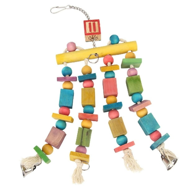 Jaula de madera para loros, juguetes para , pinzones, periquitos, bloques de madera, guacamayos, juguete para rasgar, entrenamiento, hámster,