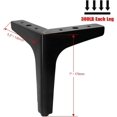 thumbnail image 4 of 4 patas para muebles de 7 pulgadas, patas de sofá para muebles de estilo moderno, patas triangulares de metal negro mate para mesa, armario, sofá, 4 of 5