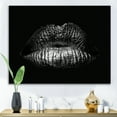 thumbnail image 2 of Designart ' Sexy Golden Metallized Woman Lips I ' Modern Canvas Wall Art Print, 2 of 4