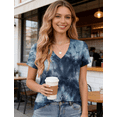 thumbnail image 6 of WQD Womens Short Sleeve V Neck T Shirts Casual Tie Dye Tops Loose Fit Basic Summer Tee Trendy Printed Blouse, 6 of 8