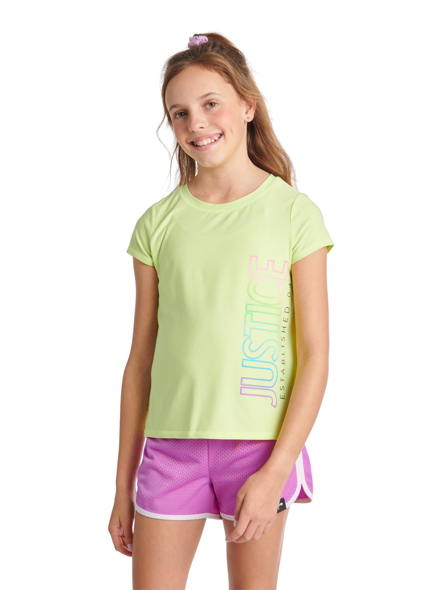 Justice Girls Short Sleeve Synthetic Graphic T-Shirts, 2-Pack, Sizes  XS(5/6)-XXL(16/18 Plus) 