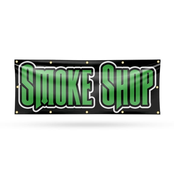 Smoke Shop Banner Sign 48 Inch x 120 Inch | 13 oz Vinyl with Metal Grommets | Heavy-Duty Single-Sided Outdoor Durable Printed High-Quality Weatherproof | Made in the USA