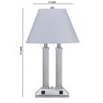 thumbnail image 5 of Benjara BM223650 120W Metal Desk Lamp with Fabric Conical Shade & Ribbed Body, White, 5 of 5