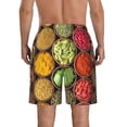 thumbnail image 3 of KLL Spices And Herbs Men's Casual Summer Beach Shorts Hawaiian Shorts with Pockets-Medium, 3 of 5