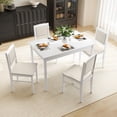 thumbnail image 2 of Costway 5 PCS Dining Table Set for 4 with Rubber Wood Legs Upholstered Seat Padded Backrest Beige, 2 of 10