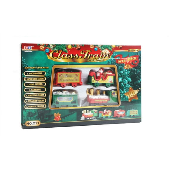 Christmas Train Set with Sounds and Lights Electric Rail Car Toy Mini Train Toy Set for Christmas and Home Decoration Home Gardening and Home Decoration Ideal Gift Choice Xmas Gifts