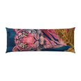 thumbnail image 2 of Picia Pink Tiger Gold Leaves Body Pillow Cover - Super Soft Microfiber 20x54 Body Pillow Case - Envelope Closure, Wrinkle, Stain Resistant Body Pillow Cover,Elegant Bedding, 2 of 8