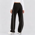 thumbnail image 7 of Women's High Waist Footed Sweatpants, Solid Color Elastic Drawstring Waist Back Pockets, Slimming Body Shaping Casual Track Pants for Seaside Holiday Daily | TruHer,Black XL, 7 of 7