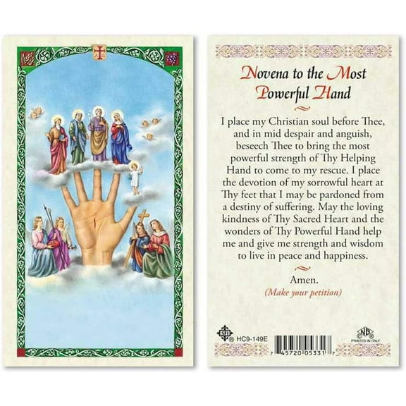 Novena to the Most Powerful Hand Laminated Prayer Cards - Pack of 25