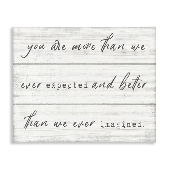 Stupell Industries Traditional More Than We Imagined Inspirational Family Word Design Canvas Art, 20 x 16, by Lil' Rue