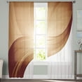 thumbnail image 4 of Chocolate Color Wavy Brown Tulle Curtains for Bedroom Modern Sheer Voile Curtains Home ration Kitchen Window Curtains, 4 of 7