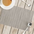 thumbnail image 5 of Astarin Placemats, Woven Crossweave Placemat for Dining Table, PVC Vinyl Kitchen Mat, Set of 4, 12x18 Inches, Light Grey, 5 of 7