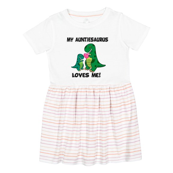 Inktastic My Auntiesaurus Loves Me Girls Toddler Dress