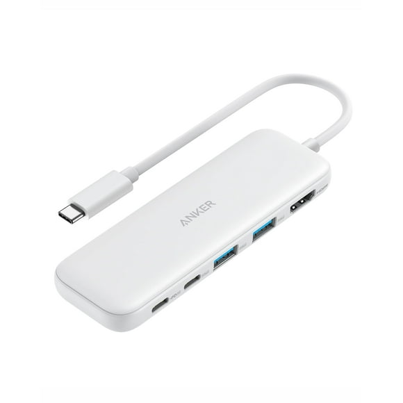 Hub USB-C Anker 332 5 en 1 con HDMI 4K para MacBook Pro, color blanco
