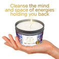 thumbnail image 4 of MAGNIFICENT 101 Affirmations Sage, Cedar, Palo Santo, Sprinkle of sage Leaves Smudge Candle for House Energy Cleansing, Banishes Negative Energy - Natural Soy Wax Tin Candle (I´M Loved AS I AM), 4 of 7