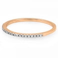 thumbnail image 2 of Dazzlingrock Collection Round White Diamond Single Row Stakable Wedding Band for Women (0.08 ctw, Color I-J, Clarity I2-I3) in 10K Rose Gold, Size 5, 2 of 11